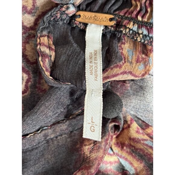 Free People Women's Forget Me Not Sheer Short Paisley Dress Size Large Bohemian - Picture 4 of 9